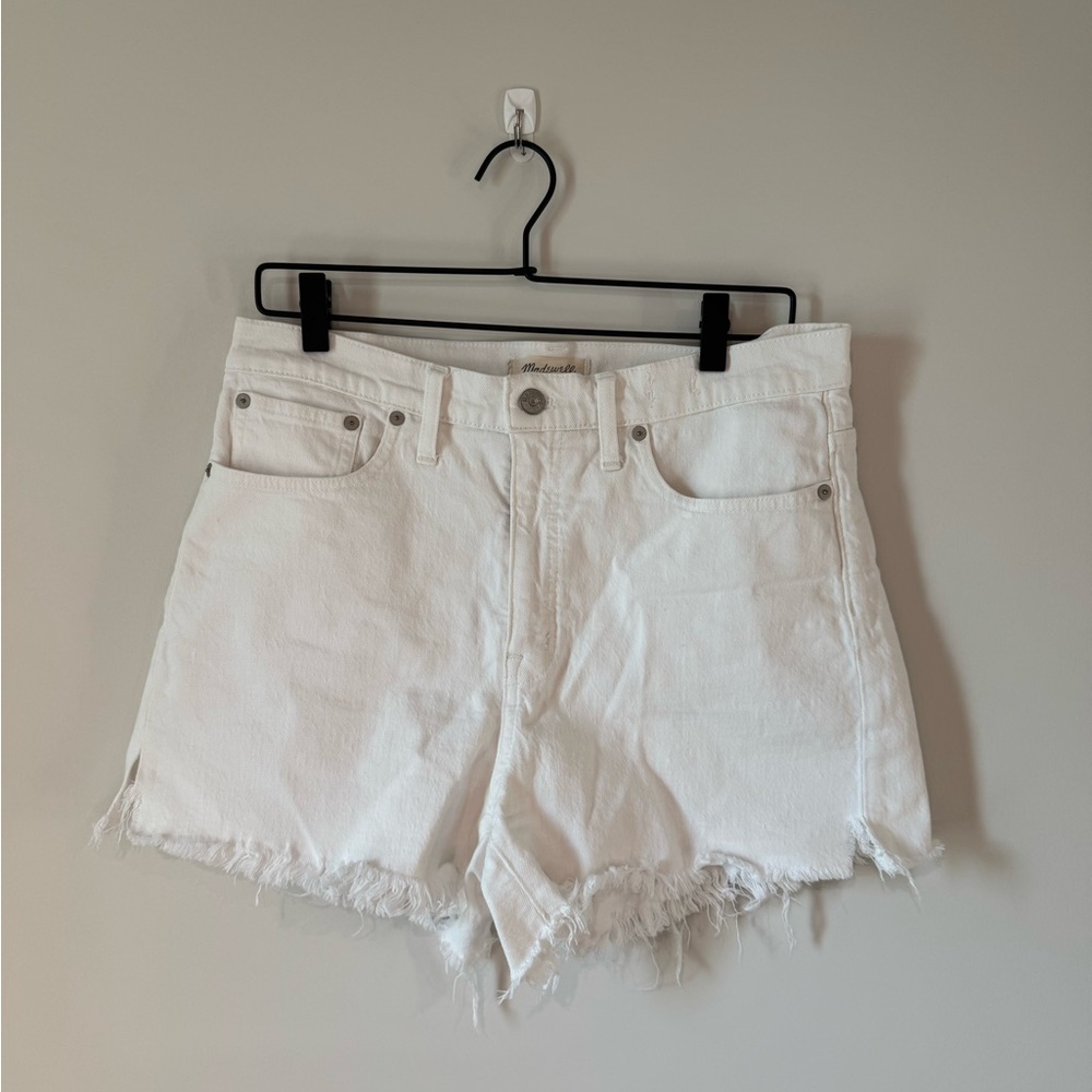 Madewell White Denim High waisted Shorts